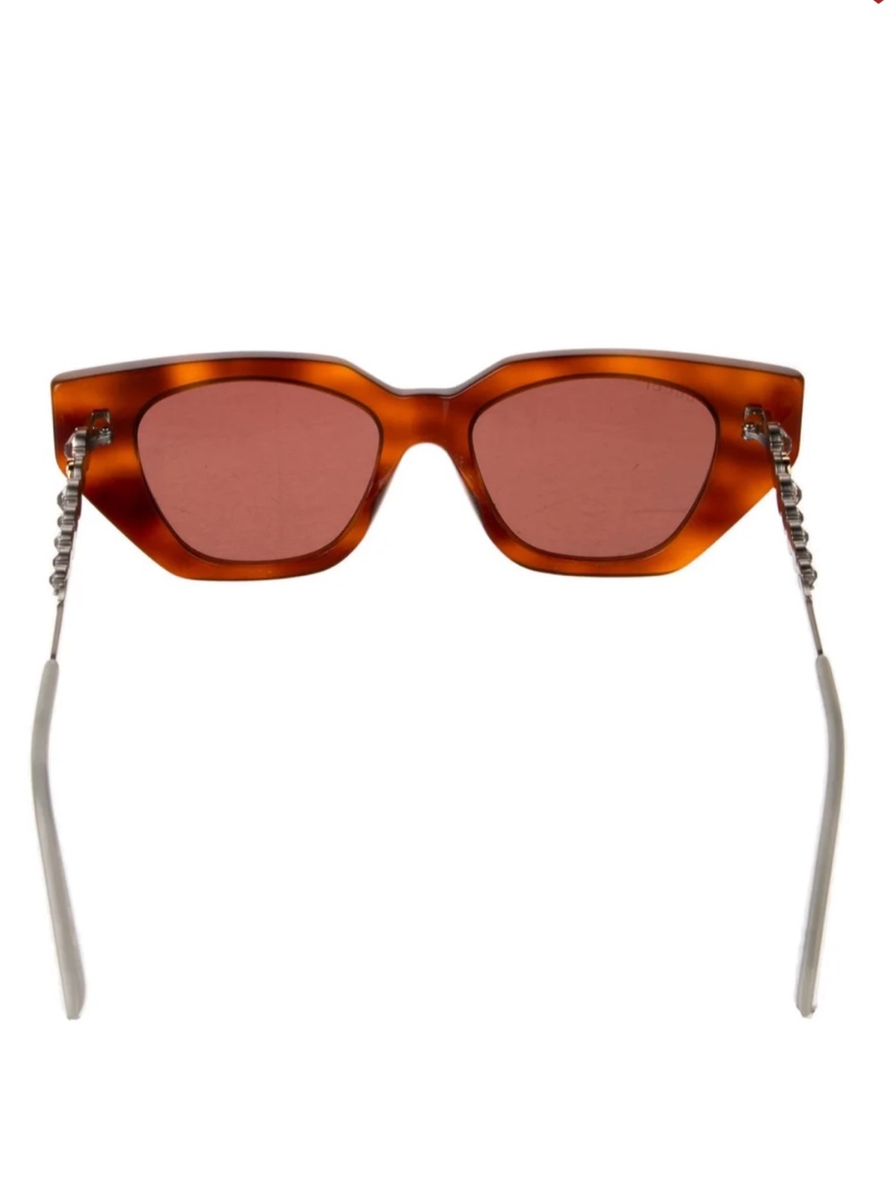 GUCCI GG0641S STAR 0641 Silver Brown Stud Sunglasses 003/ w Swarovski Crystals! - Picture 6 of 12